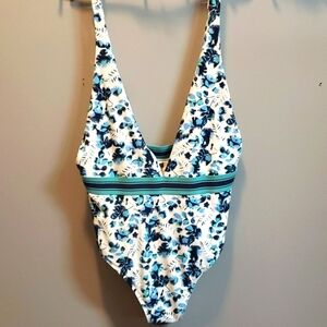 Floral Blue & Teal One-Piece Swimsuit